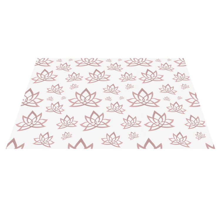 Lotus Symmetry Pattern flower vinyl rug - TenStickers