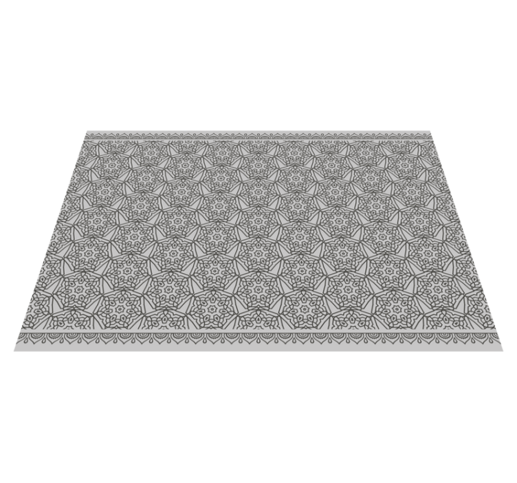 Grey symmetry mandala vinyl rug - TenStickers