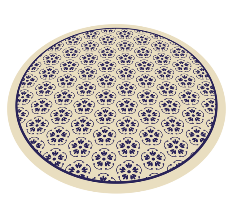 Circular Mosaic Pattern flower vinyl rug - TenStickers
