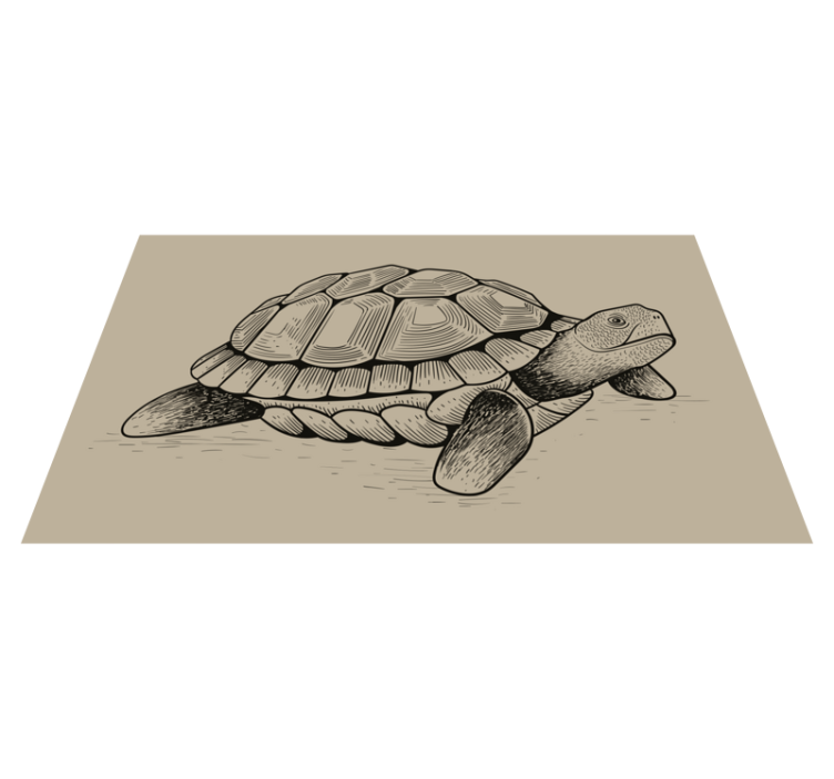 Tortoise Illustration animal vinyl rug - TenStickers