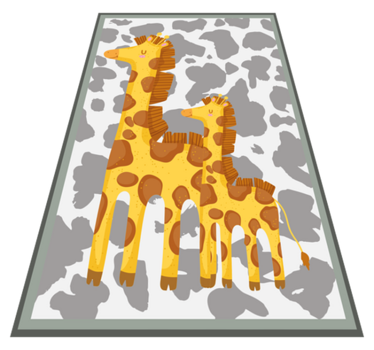 Giraffe Family Motif playroom vinyl rug - TenStickers
