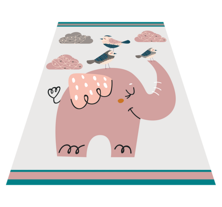 Elephant Playtime playroom vinyl rug - TenStickers