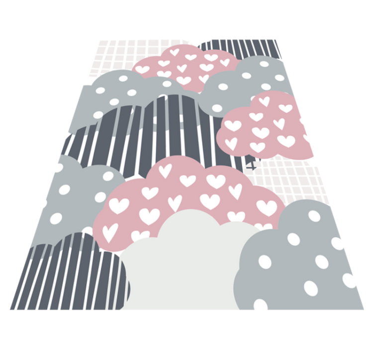 Cloudy Hearts Pattern playroom vinyl rug - TenStickers