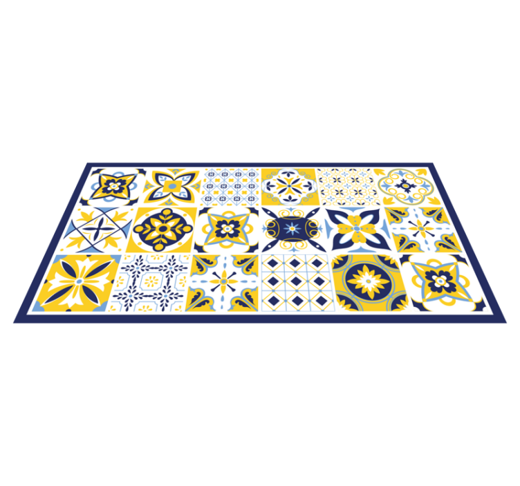 Mosaic ensemble tile vinyl rug - TenStickers