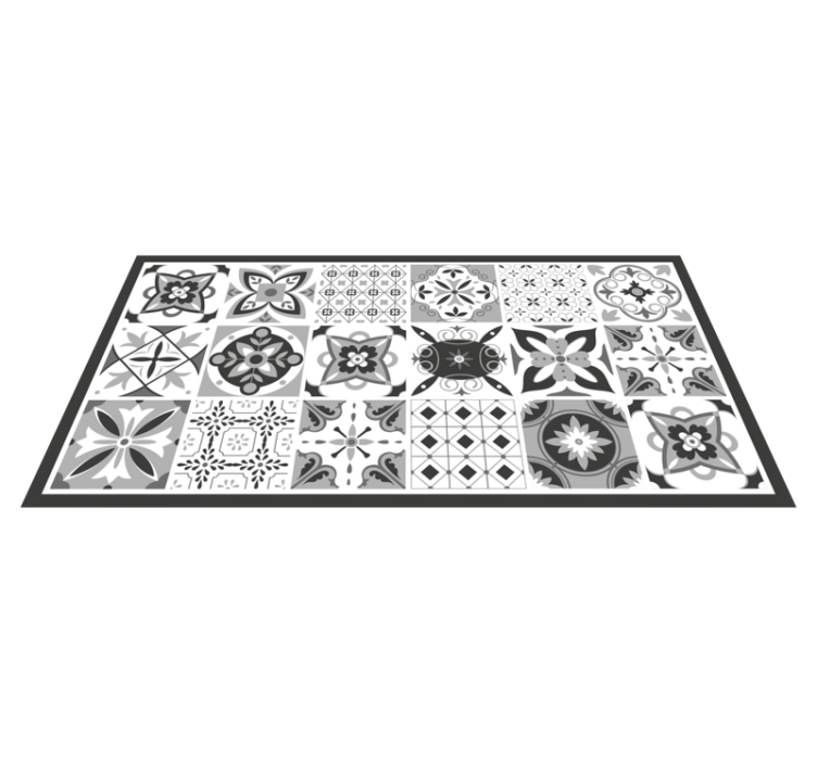 Patterned Tile Ensemble tile vinyl rug - TenStickers