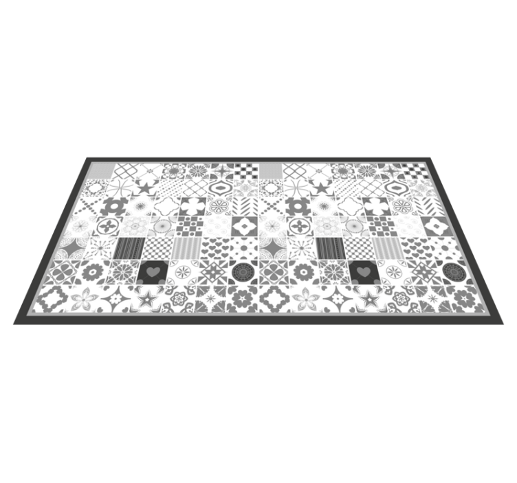 Patchwork composition tile vinyl rug - TenStickers