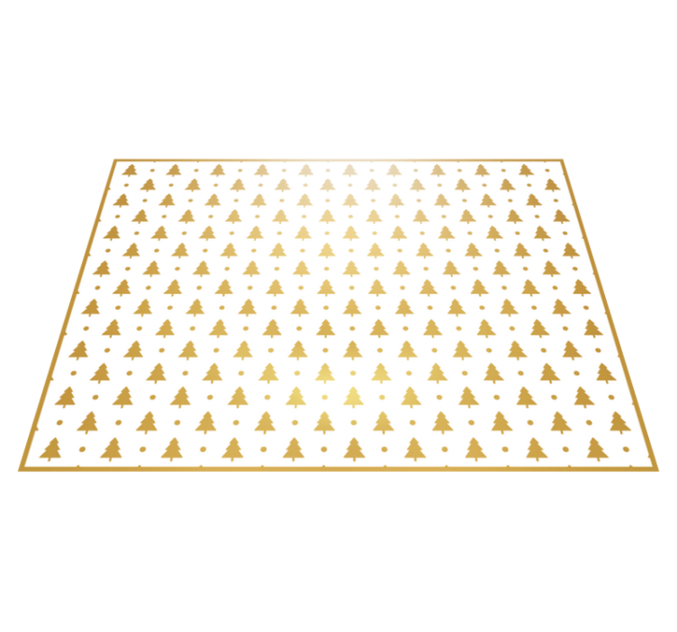 Golden Christmas pine trees Christmas vinyl rug - TenStickers
