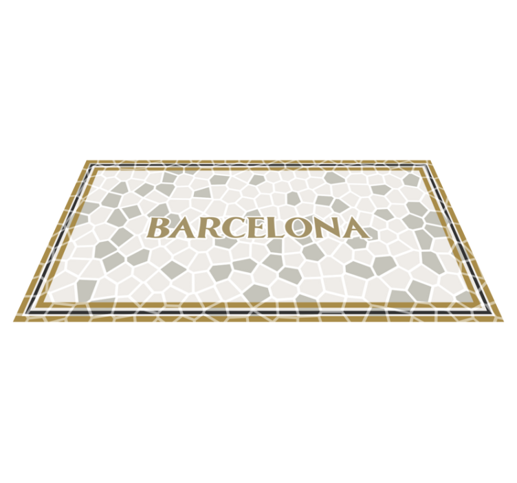 Barcelona Geometric Pattern mosaic vinyl rug - TenStickers