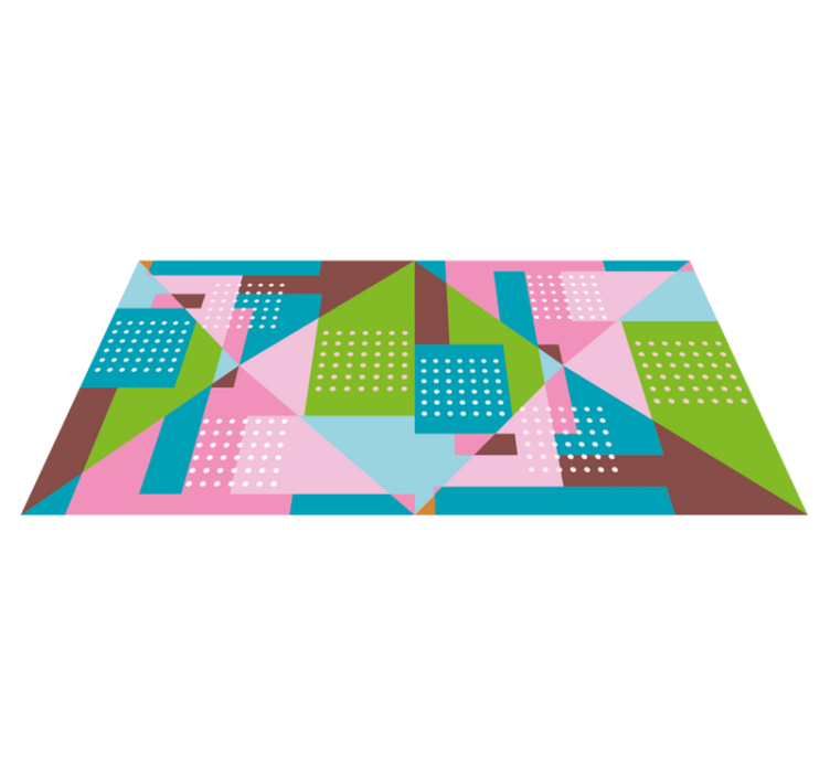 Geometric Shapes Fusion geometric vinyl rug - TenStickers