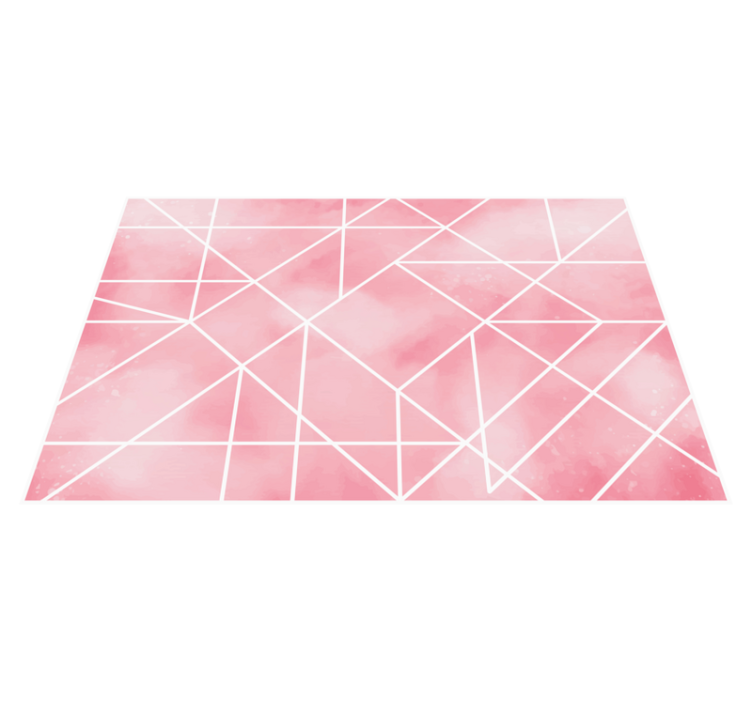 Pink triangles wall art pattern floor vinyl rug - TenStickers