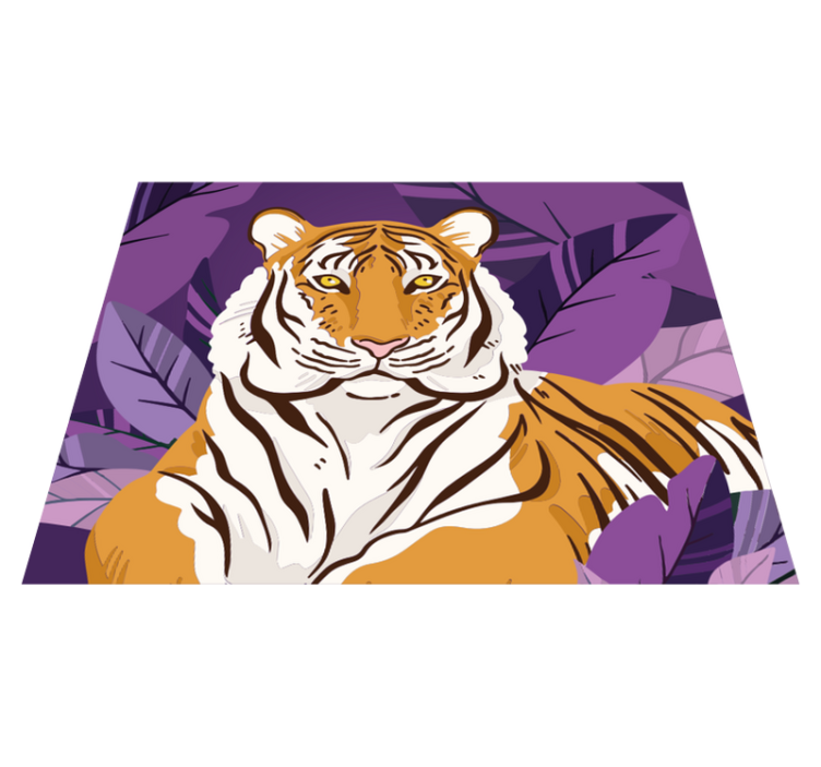 Tiger Illustration animal vinyl rug - TenStickers