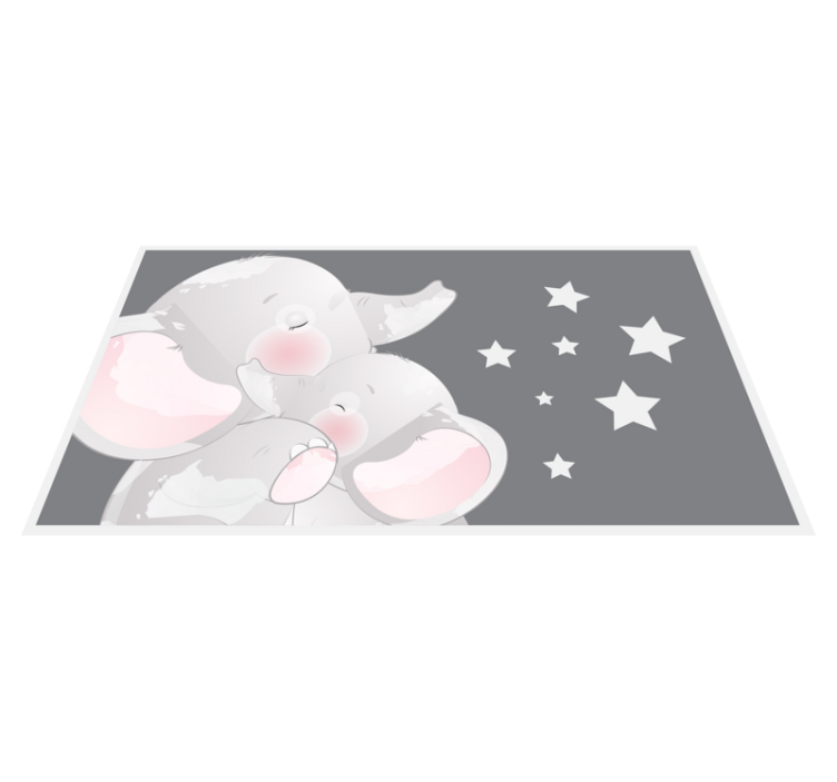 Sleeping elephants kids vinyl rug - TenStickers