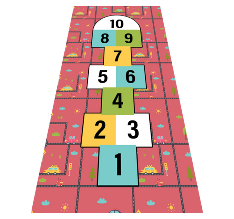 Hopscotch Playtime game vinyl rug - TenStickers