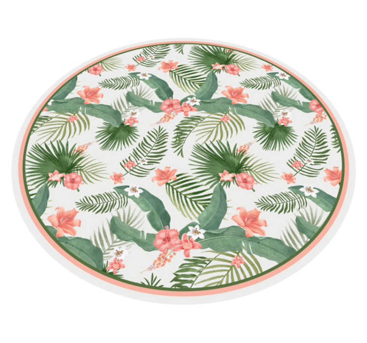 Tropical Botanicals floral vinyl rug - TenStickers