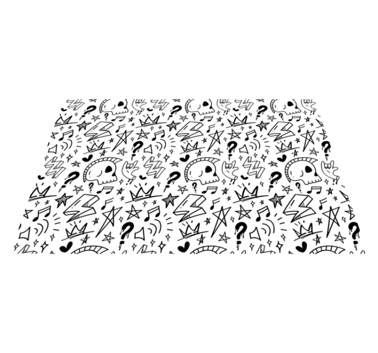 Cool signs pattern bedroom vinyl rug - TenStickers