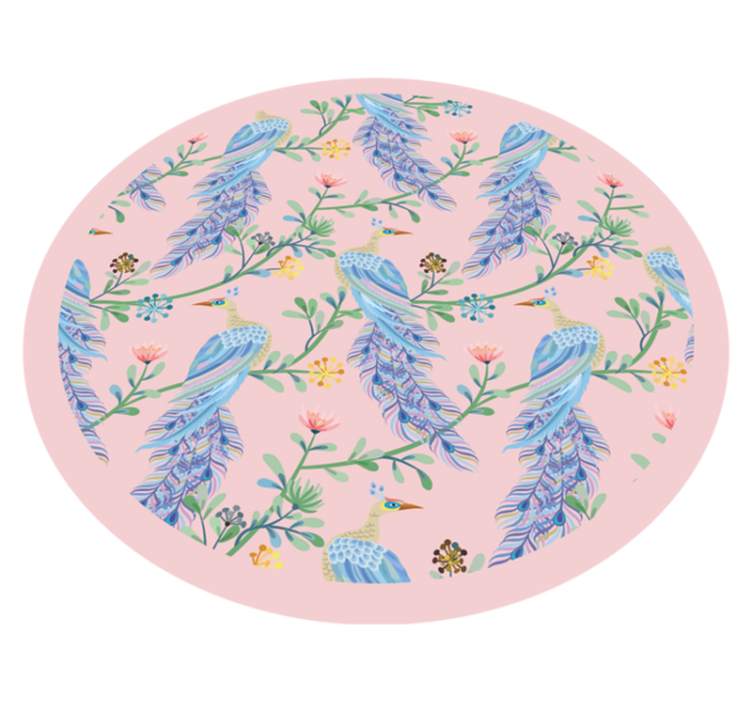 Feathered Botanicals flower vinyl rug - TenStickers