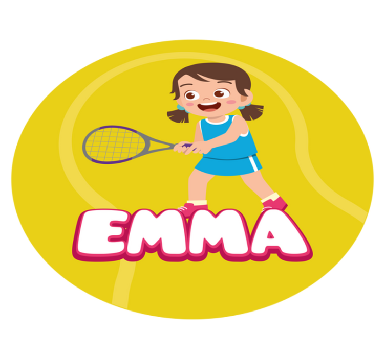 Personalized tennis custom vinyl rug - TenStickers