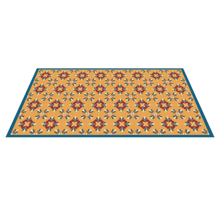 Classical geometric flowers  vinyl rug - TenStickers
