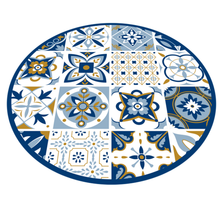 Circular pattern tile vinyl rug - TenStickers