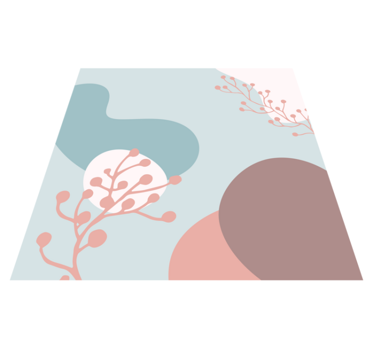 Abstract Botanical Shapes flower vinyl rug - TenStickers