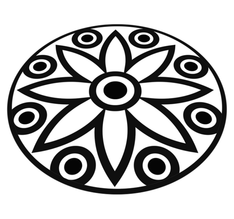 Black and white minimaistic pattern minimal rug - TenStickers