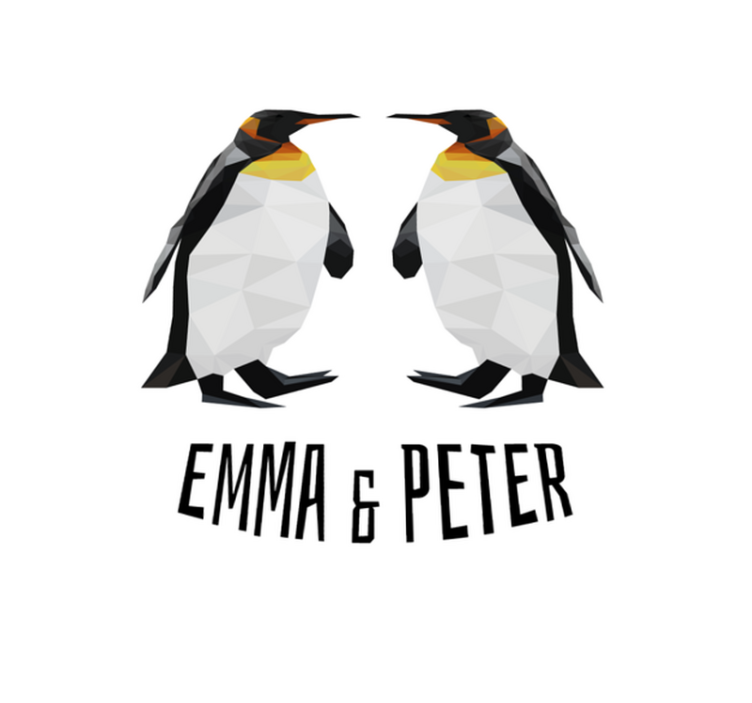 Geometric Penguins custom vinyl rug - TenStickers