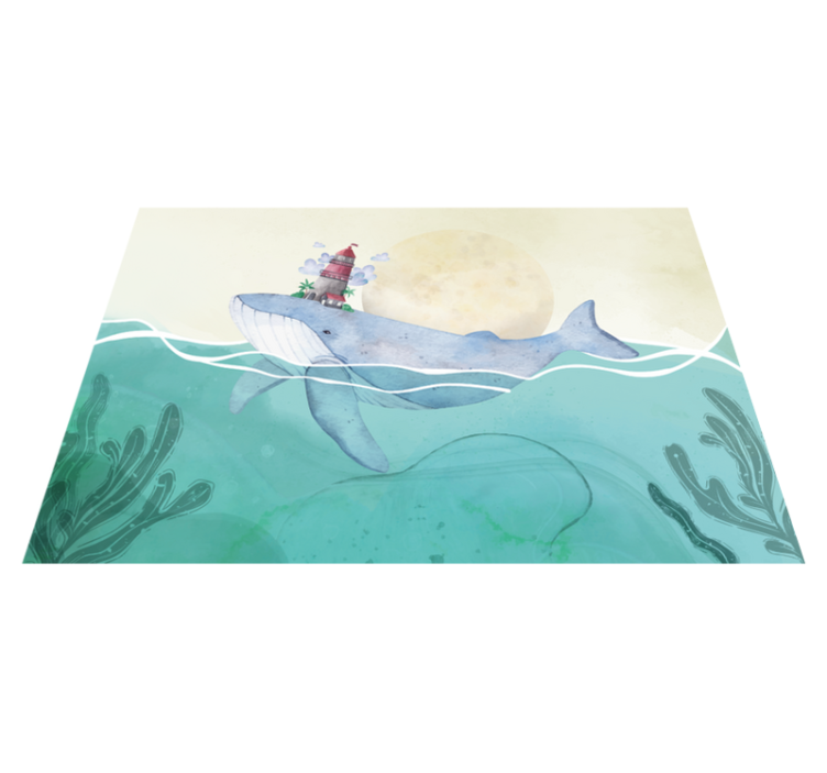 Whimsical Ocean Life kids vinyl rug - TenStickers