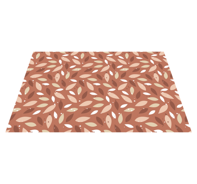 Leafy Pattern flower vinyl rug - TenStickers