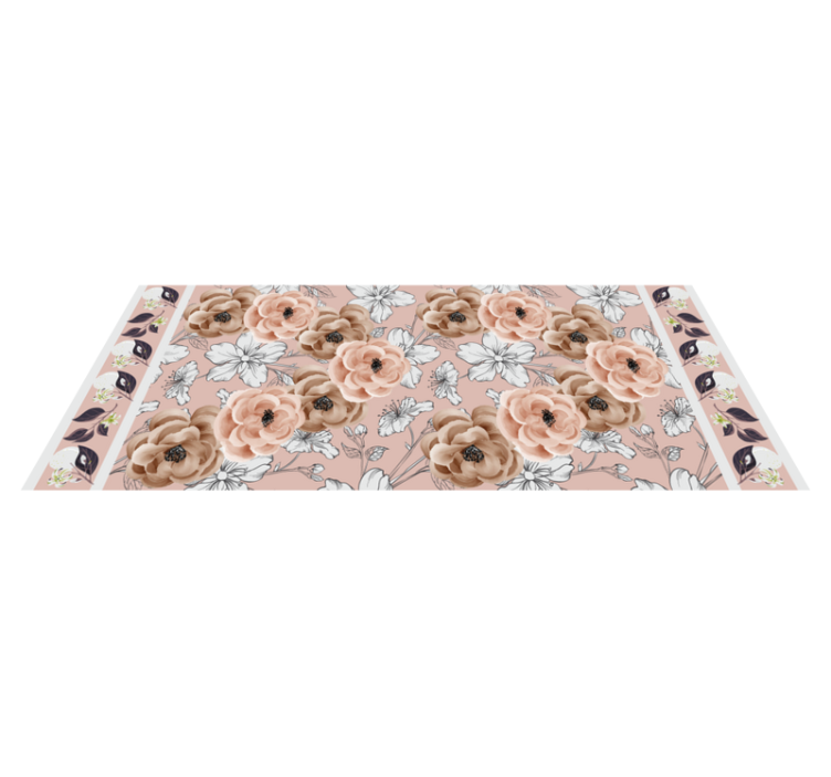 Floral Botanical Elegance flower vinyl rug - TenStickers