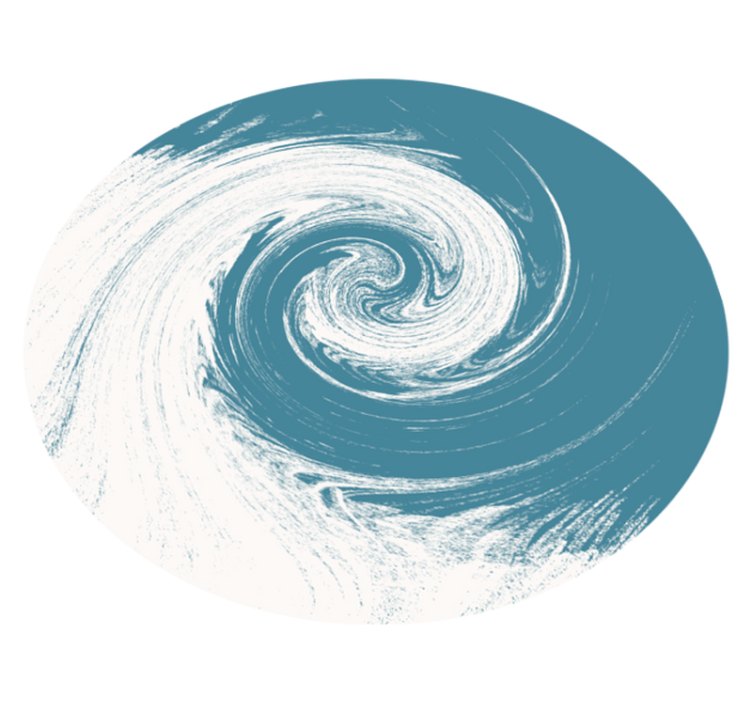 Swirling Blue Abstract circular vinyl rug - TenStickers