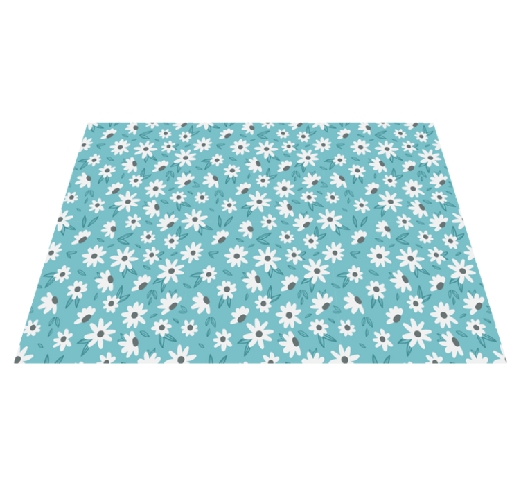 Floral Patterned Decor flower vinyl rug - TenStickers