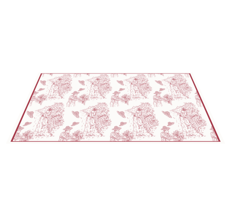 Pastoral Scene Toile Pattern vintage vinyl rug - TenStickers