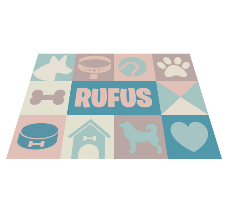 Personalized dog icons vinyl floor rug - TenStickers