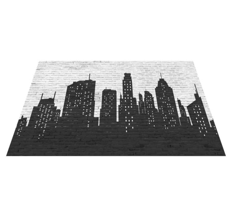 Brickwall skyline stone flooring - TenStickers