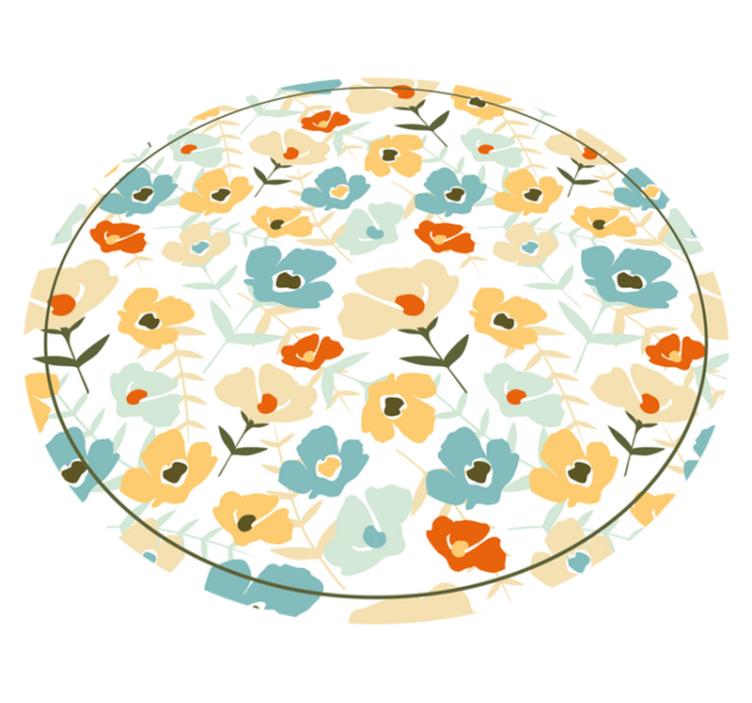 Watercolor Flowers nature vinyl rug - TenStickers