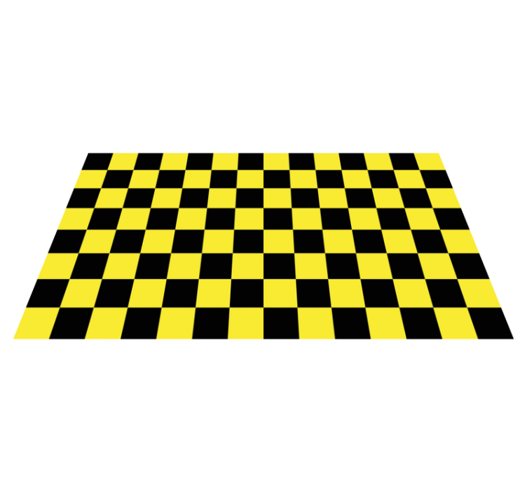 Yellow and black chess board geometric rug - TenStickers