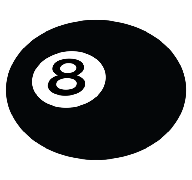 Billiard ball number 8 circular rug - TenStickers