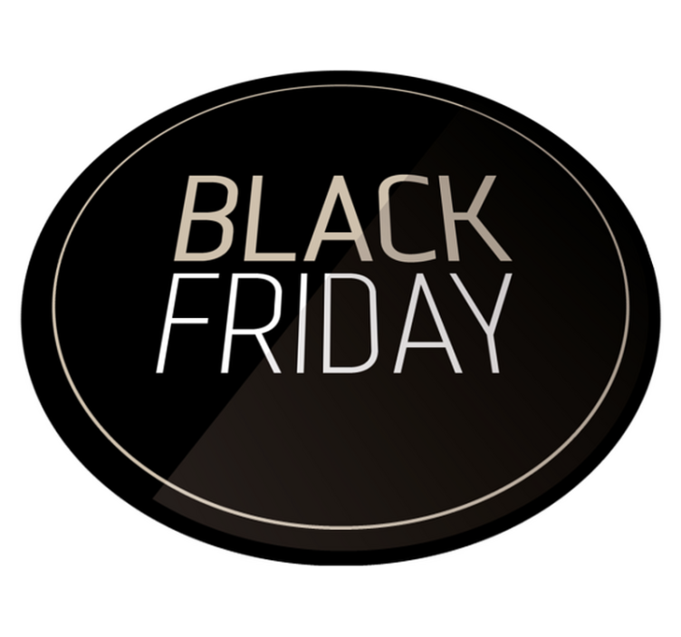 Round Black Friday circular black rug - TenStickers