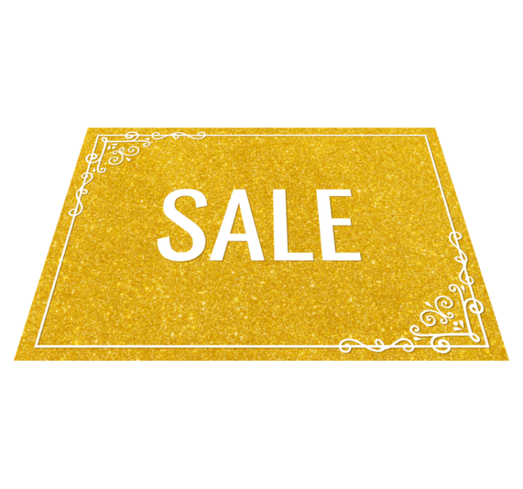Sale golden glitter texture rectangular rug - TenStickers