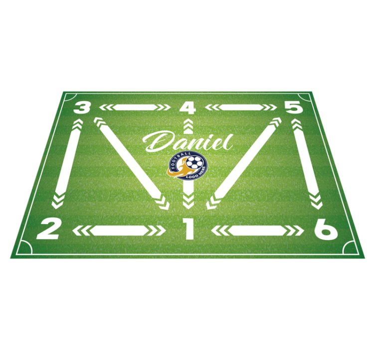 Football field rectangular rug - TenStickers
