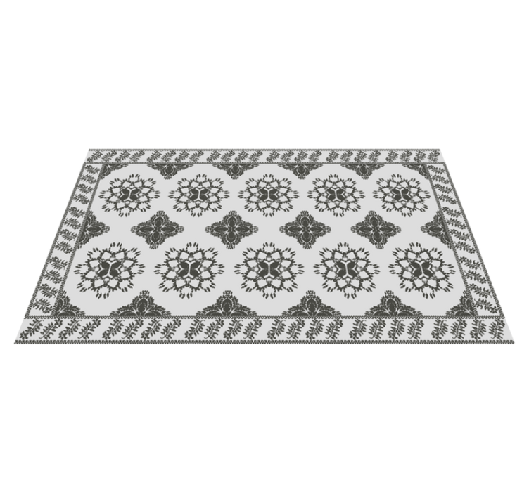 Floral vintage design dining room vinyl rug - TenStickers