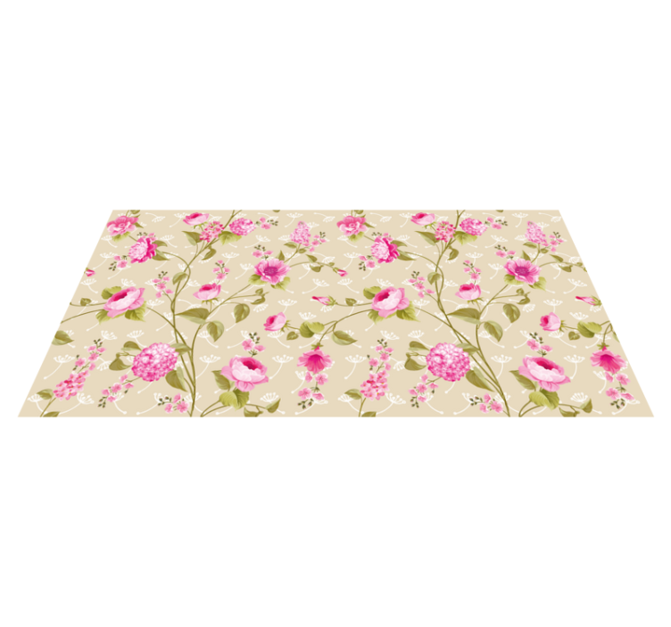 Patterned surface floral vinyl rug - TenStickers