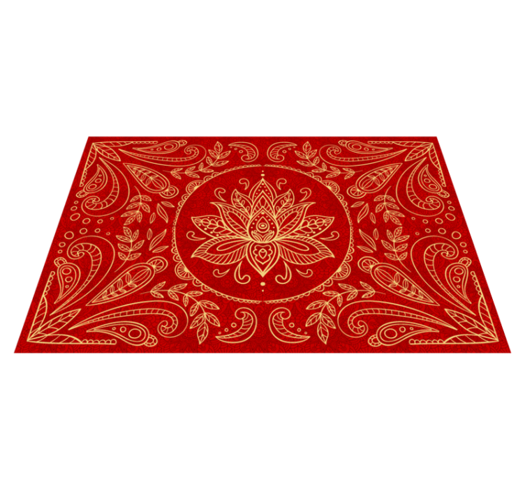 Vintage mandala design red vinyl rug - TenStickers