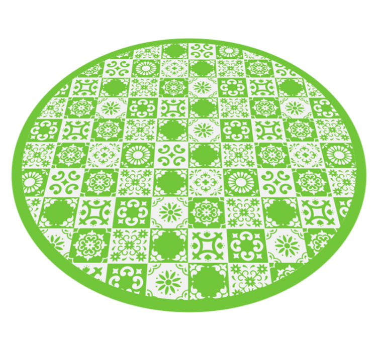 Geometric Mosaic Circle tile vinyl rug - TenStickers