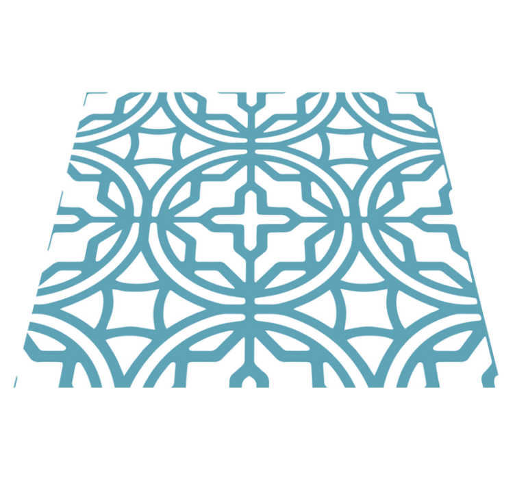 Geometric turquoise pattern blue vinyl rug - TenStickers