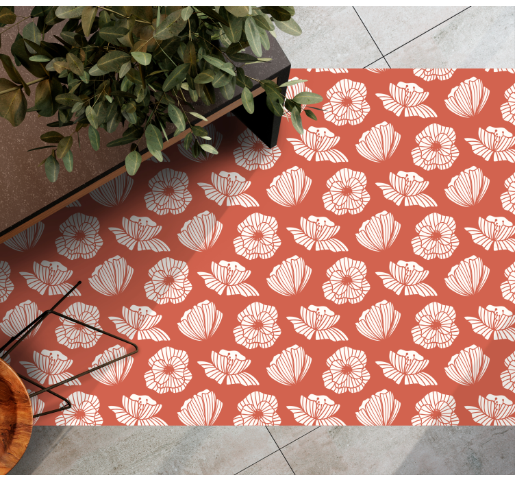 Floral Element flower vinyl rug - TenStickers