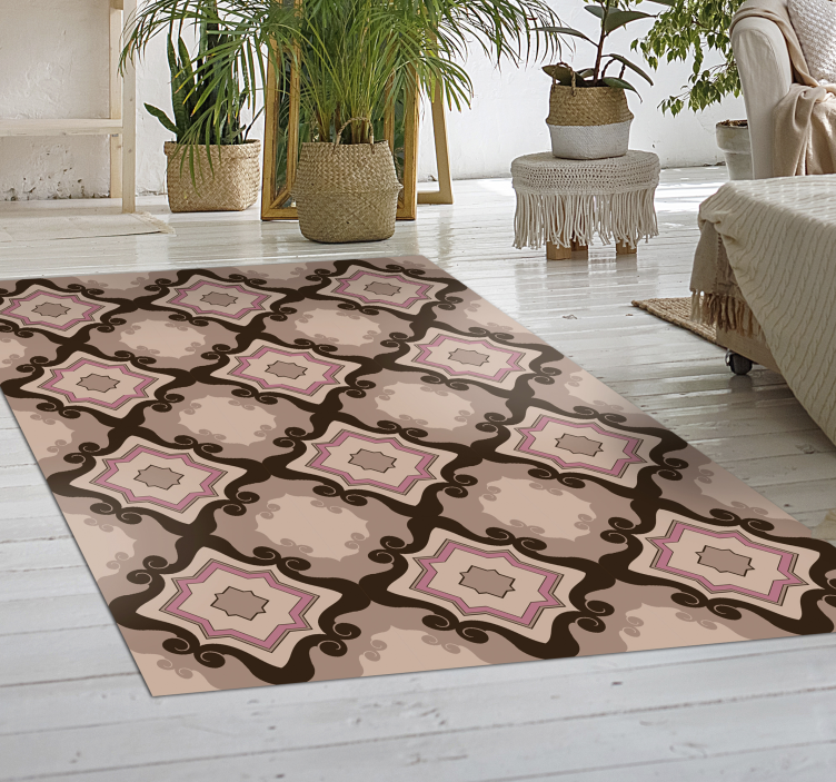 Marvellous barroque tiles vintage vinyl rug - TenStickers