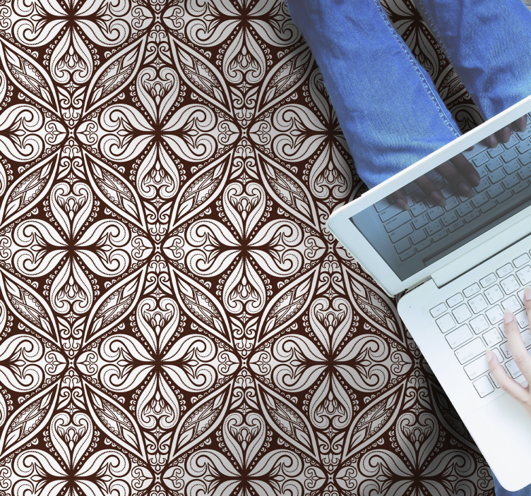 Brown retro tiles vinyl carpet - TenStickers