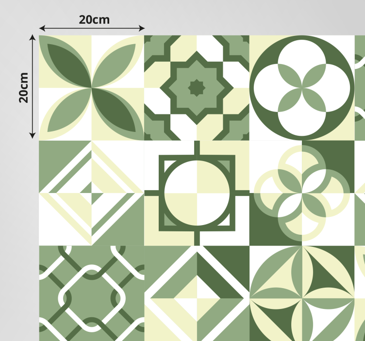 green square tile tile carpet - TenStickers