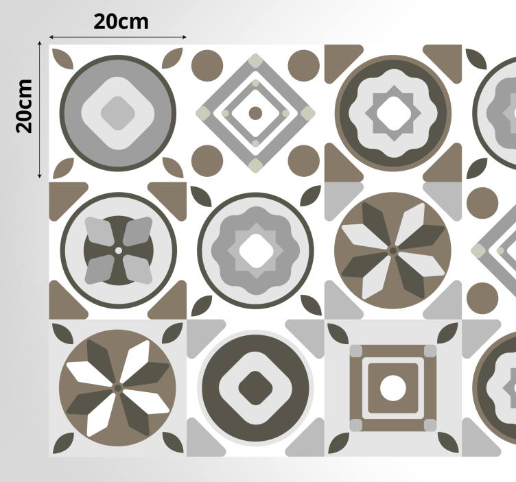 Amazing tile pattern kitchen vinyl rug - TenStickers